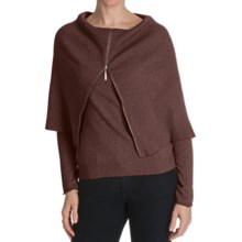 Cullen Superfine Wool-Cashmere Sweater - Zip Cowl Neck (For Women) in Mocha - Closeouts