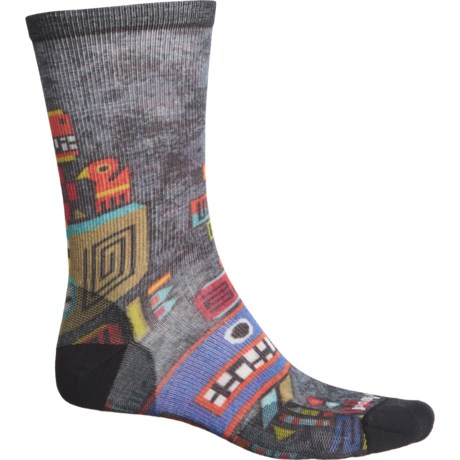 UPC 192360338142 product image for Curated Totem Monster Print Socks - Merino Wool, Crew (For Men) - BLACK MULTI (L | upcitemdb.com