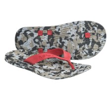 Cushe Manuka Fossil-Flop Sandals - Flip-Flops (For Men) in Grey/Red Camo - Closeouts