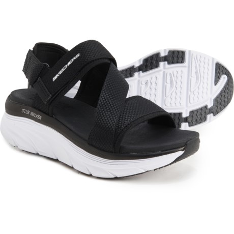 Skechers D?lux Walker-Kind Mind Wedge Sandals (For Women) - BLACK/WHITE (6 )