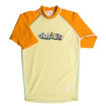 DaKine Colorful Rash Guard Shirt - UPF 40, 3/4 Sleeve (For Girls) in Yellow/Orange - Closeouts