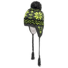 DaKine Mini Peruvian Beanie Hat - Fleece Lining, Ear Flaps (For Boys and Girls) in Charcoal - Closeouts
