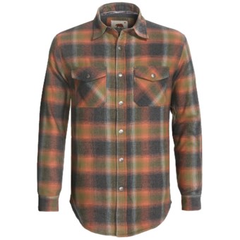 Dakota Grizzly Archer Flannel Shirt - Waffle Knit Lining, Long Sleeve (For Men) in Grey/Orange/Olive Plaid