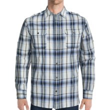 Dakota Grizzly Hogan Cotton Jacquard Shirt - Long Roll-Up Sleeve (For Men) in Indigo - Closeouts