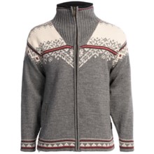 Dale of Norway Amundsen Sweater - New Wool, (For Men and Women) in Smoke/Dark Charcoal/Red Rose - Closeouts