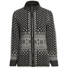 Dale of Norway Bessbu Sweater Jacket - Zip Front (For Women) in Black/Off White/Vino Tinto - Closeouts