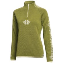 Dale of Norway Slaata Sweater - Merino Wool, Zip Neck (For Women) in Green - Closeouts