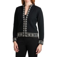 Dale of Norway Synnove Cardigan Sweater - Merino Wool (For Women) in Black/Off White/Greek Olive - Closeouts