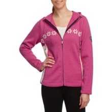 Dale of Norway Tromso Hooded Cardigan Sweater - Merino Wool, Full Zip (For Women) in Allium/Off White - Closeouts