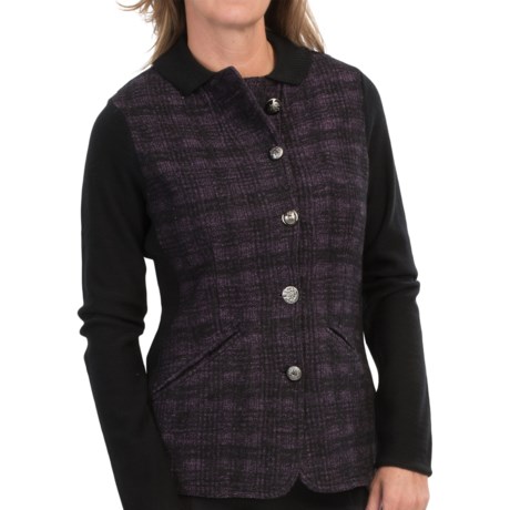 DAMASK Merino Cotton Plaid Jacket (For Women)