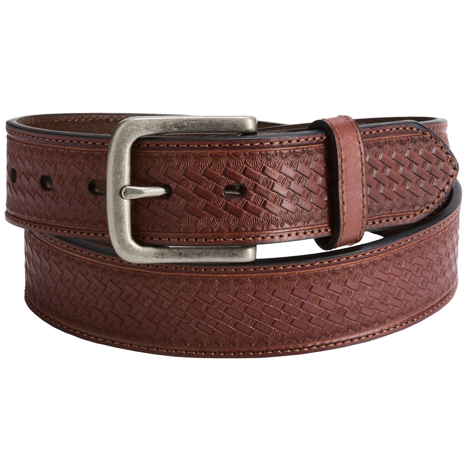 Dan Post Embossed BasketWeave Leather Belt (For Men) Save 56