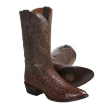 Dan Post Full-Quill Ostrich Cowboy Boots - R-Toe (For Men) in Tobacco - Closeouts