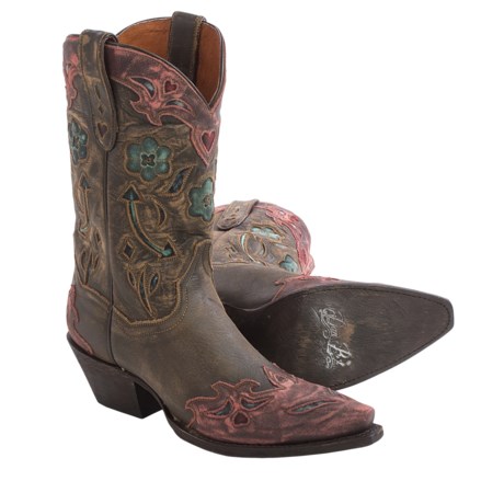 Dan Post Vintage Arrow Cowboy Boots Leather Snip Toe For Women