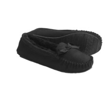 Daniel Green Nessa Moccasin Slippers - Sheepskin, Shearling Lined (For Women) in Black - Closeouts