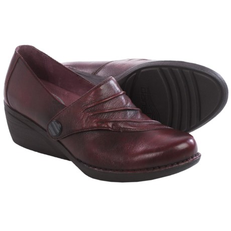 Dansko Aimee Wedge Shoes Leather Slip Ons For Women