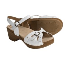 Dansko Sissy Sandals - Leather (For Women) in White Crinkle Patent - Closeouts