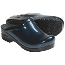 Dansko Sonja Clogs - Leather (For Women) in Blue Pearlized Patent - Closeouts