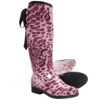 Dav Victoria Leopard Rain Boots - Waterproof (For Women) in Pink - Closeouts