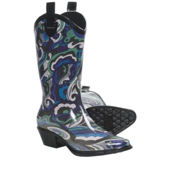Dav Western Cowboy Karma Rain Boots (For Women) in Blue