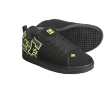 DC Shoes Court Graffik SE Skate Shoes (For Men) in Black/Black/Soft Lime - Closeouts