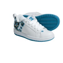 DC Shoes Court Graffik SE Skate Shoes (For Youth) in White/Turquoise/Crazy Pink - Closeouts