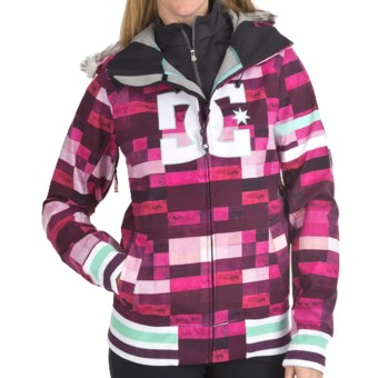 DC Shoes Gamut 13 Jacket - Soft Shell (For Women) in Crazy Pink Plaid