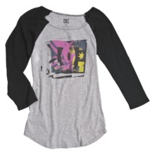 DC Shoes Smattering Baseball T-Shirt - Raglan Sleeve (For Women) in Heather Grey - Closeouts