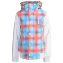 DC Shoes Squad Jacket - Insulated, Removable Faux-Fur Trim (For Women) in Blurry Plaid/White - Closeouts