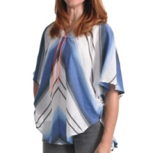 DC Shoes Wheaton Striped Poncho Hoodie (For Women) in Blue - Closeouts