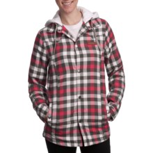 DC Shoes Woodbury Flannel Shirt Jacket - Insulated (For Women) in White - Closeouts