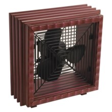 Deco Breeze Debbie Taylor-Kerman Tabletop Fan - Wood in Bandana Rooster - Closeouts