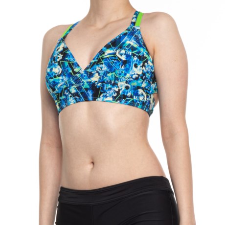 TYR Delphinium Madeline Bikini Top - UPF 50+ (For Women) - GREEN/MULTI (L )