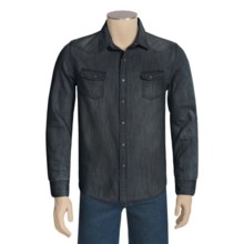 Denim Shirt - Long Sleeve (For Men) in Dark Denim - Closeouts