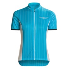 Descente Lee Hill Chill Cycling Jersey - Short Sleeve, Full Zip (For Women) in Carribean Blue - Closeouts