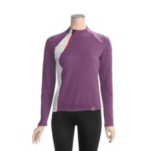 Descente Signature Cycling Jersey - Zip Neck, Long Sleeve (For Women) in Plum/White - Closeouts