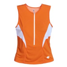 Descente Tri Jersey - Zip Neck, Sleeveless (For Women) in Orange - Closeouts