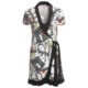 Diamond Tea Paris Landscape Wrap Robe - Ruffles, Short Sleeve (For Women)