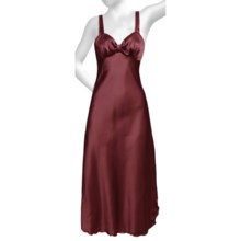 Diamond Tea Satin Nightgown - Sleeveless (For Women) in Bordeau - Closeouts