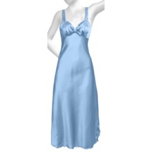 Diamond Tea Satin Nightgown - Sleeveless (For Women) in Caribe - Closeouts