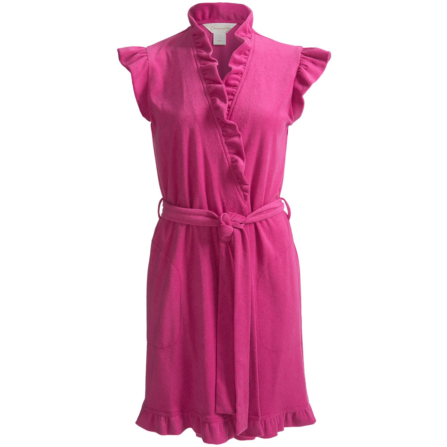 Diamond Tea Short Fashion Wrap Robe - Terry, Short Sleeve (For Women