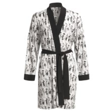 Diamond Tea Stretch Jersey Robe (For Women) in White - Closeouts