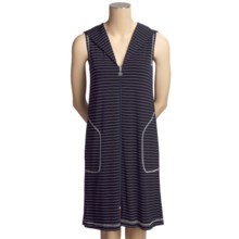 Diamond Tea Striped Nautical Robe - Zip Front, Sleeveless (For Women) in Navy - Overstock