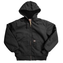 Dickies Sanded Duck Jacket - Insulated, Quilt lined, Hooded (For Men) in Black - Closeouts
