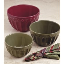 DII Autumn Acorn Mixing Bowls - Set of 3, Ceramic in Multi Color - Closeouts