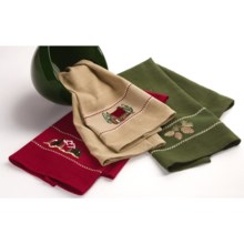 DII Embroidered Dish Towels - Set of 3 in Pinecone/Mountain/Cabin - Closeouts