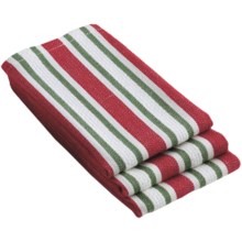 DII Heavyweight Essentials Basket Weave Dish Cloths - Set of 3 in Candy Stripe - Closeouts