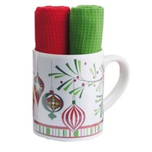 DII Holiday Mug and Dish Towel Gift Set - 3-Piece in Trim The Tree - Closeouts