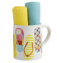 DII Mug and Dish Towel Gift Set in Flip Flops - Closeouts
