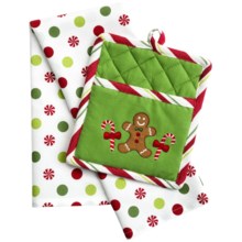 DII Pocket Pot Holder and Dish Towel Set in Gingerbread Man - Closeouts