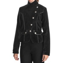 Dimri Velvet Asymmetrical Jacket (For Women) in Black - Closeouts